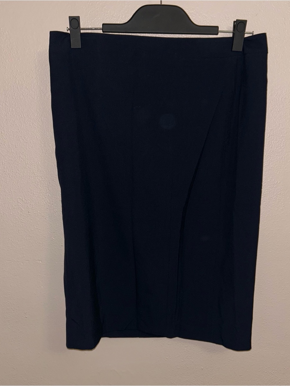 Ann Taylor Navy Pencil Skirt 16 Buckle Waist Midi Office Siren Career NWT